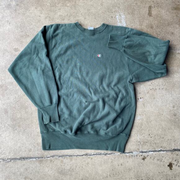 VINTAGE 80S CHAMPION REVERSE WEAVE GREEN CREWNECK SWEATSHIRT XXL - Picture 2 of 4